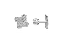 Серебряные cерьги пусеты (гвоздики) с фианитом