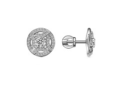 Серебряные cерьги пусеты (гвоздики) с фианитом