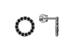 Серебряные cерьги пусеты (гвоздики) с фианитом