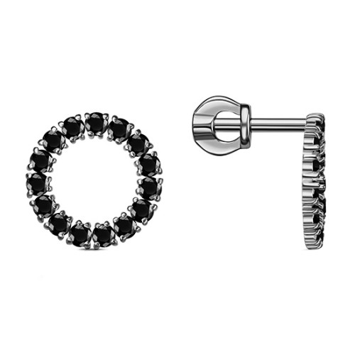 Серебряные cерьги пусеты (гвоздики) с фианитом