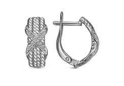 Серебряные cерьги классические с фианитом