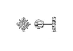 Серебряные cерьги пусеты (гвоздики) с фианитом