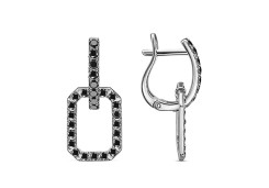 Серебряные cерьги висячие с фианитом