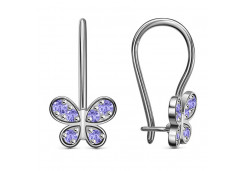 Серебряные cерьги классические с фианитом
