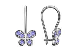 Серебряные cерьги классические с фианитом