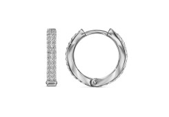 Серебряные cерьги классические с фианитом