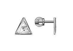 Серебряные cерьги пусеты (гвоздики) с фианитом