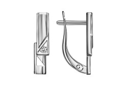 Серебряные cерьги классические с фианитом