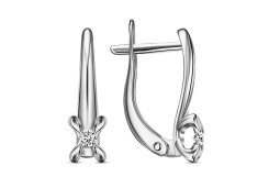 Серебряные cерьги с фианитом