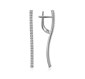 Серебряные cерьги с фианитом