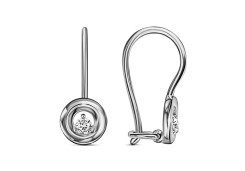 Серебряные cерьги классические с фианитом