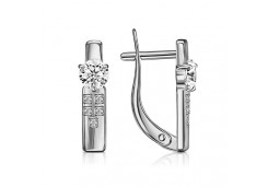 Серебряные cерьги с фианитом