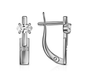 Серебряные cерьги с фианитом