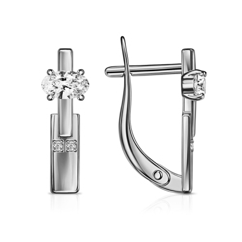 Серебряные cерьги с фианитом