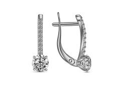 Серебряные cерьги с фианитом