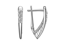 Серебряные cерьги с фианитом