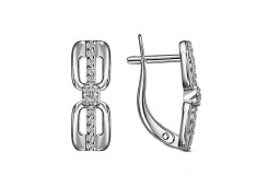 Серебряные cерьги классические с фианитом