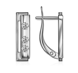 Серебряные cерьги с фианитом