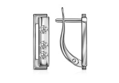 Серебряные cерьги с фианитом