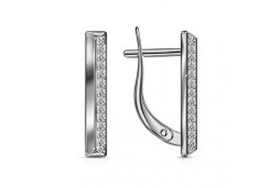 Серебряные cерьги с фианитом