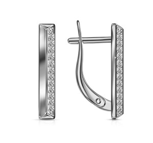 Серебряные cерьги с фианитом