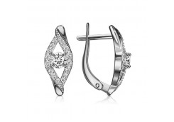 Серебряные cерьги классические с фианитом