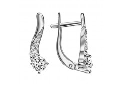 Серебряные cерьги классические с фианитом