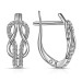 Серебряные cерьги классические с фианитом