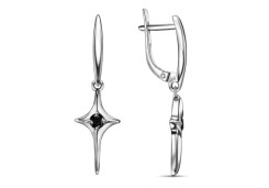 Серебряные cерьги висячие с фианитом