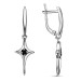Серебряные cерьги висячие с фианитом