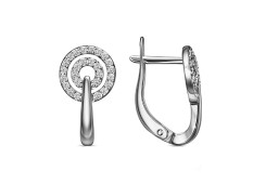 Серебряные cерьги классические с фианитом