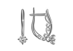 Серебряные cерьги с фианитом