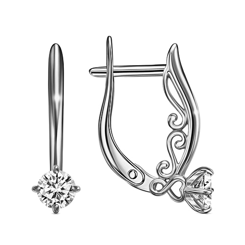 Серебряные cерьги с фианитом