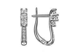 Серебряные cерьги с фианитом