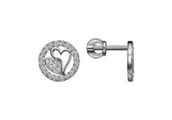 Серебряные cерьги пусеты (гвоздики) с фианитом