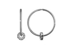 Серебряные cерьги конго с фианитом