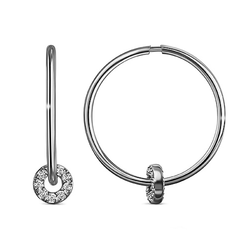 Серебряные cерьги конго с фианитом