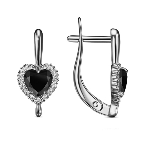 Серебряные cерьги классические с фианитом