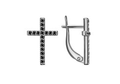 Серебряные cерьги классические с фианитом