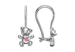 Серебряные cерьги классические с фианитом