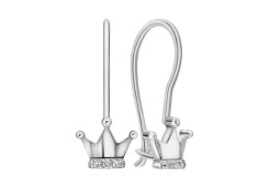 Серебряные cерьги классические с фианитом