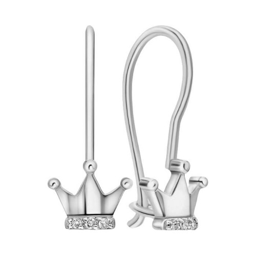 Серебряные cерьги классические с фианитом