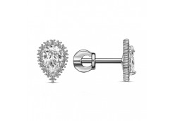 Серебряные cерьги пусеты (гвоздики) с фианитом