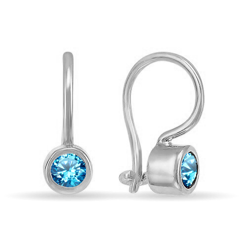 Серебряные cерьги с фианитом