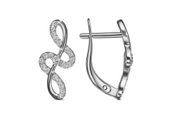 Серебряные cерьги классические с фианитом