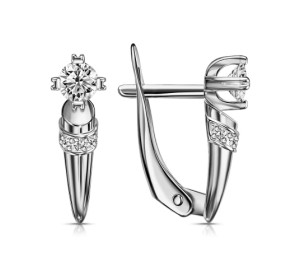 Серебряные cерьги с фианитом