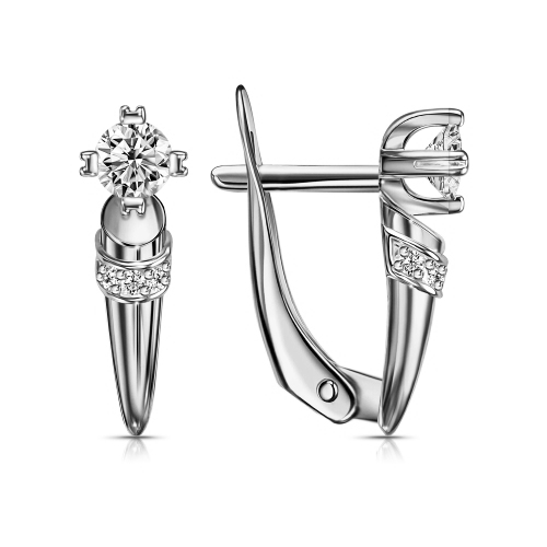 Серебряные cерьги с фианитом