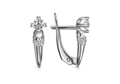 Серебряные cерьги с фианитом