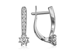 Серебряные cерьги с фианитом