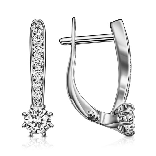 Серебряные cерьги с фианитом